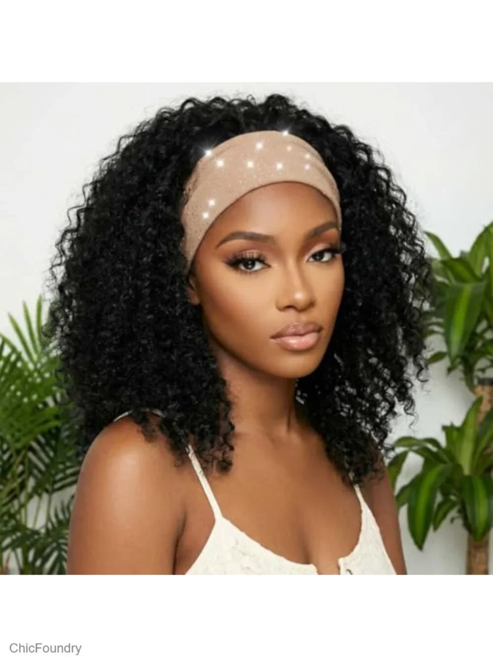 Sparkly Crystal Rhinestone Headbands Wide Stretch Hair Wraps for Women